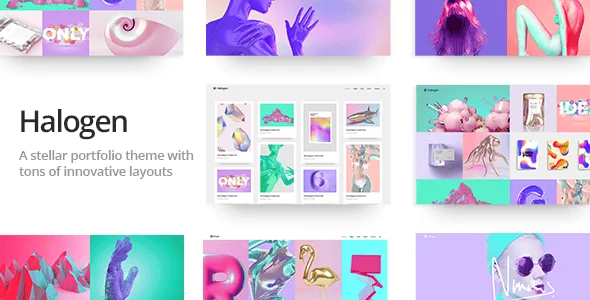 Halogen - Innovative Portfolio WordPress Theme — homepage layout