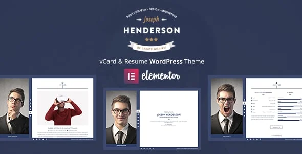 Henderson - vCard & Resume WordPress Theme — homepage layout