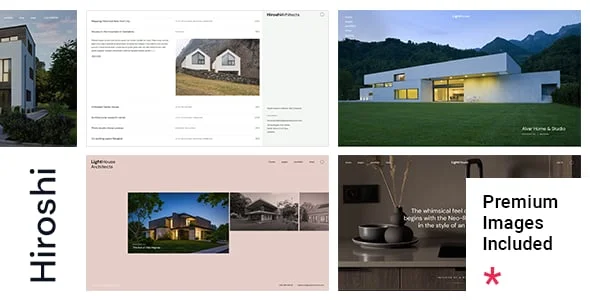 Hiroshi - Architecture and Interior Design WordPress Theme — homepage layout