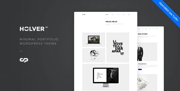 Holver - Minimal Portfolio WordPress Theme — homepage layout