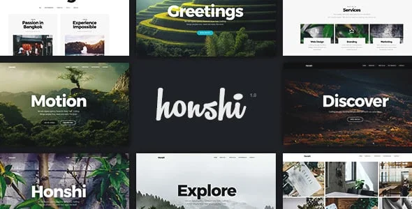 Honshi - Creative Portfolio WordPress Theme — homepage layout