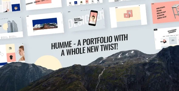 Humme - Design Portfolio WordPress Theme — homepage layout