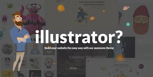 Illustrator - Illustration & Artist Portfolio WordPress Theme — homepage layout