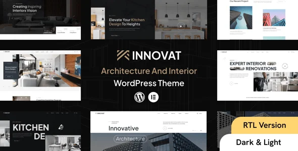 Innovat - Architecture & Interior WordPress Theme + RTL — homepage layout