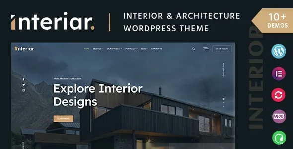 Interiar - Interior Design WordPress Theme — homepage layout