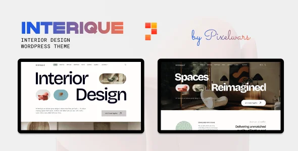 Interique | Interior Design WordPress Theme — homepage layout