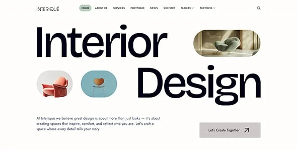 Interique | Interior Design WordPress Theme — service and pricing page
