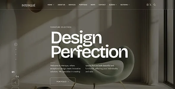 Interique | Interior Design WordPress Theme — interior page design