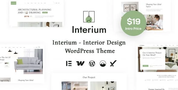 Interium - Interior Design & Architecture WordPress Theme — homepage layout