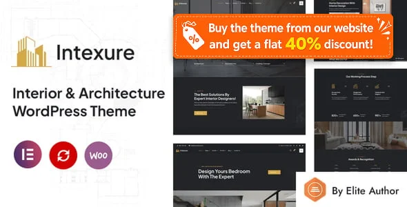 Intexure - Interior Design And Architecture WordPress Theme — homepage layout