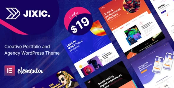 Jixic - Creative Portfolio & Agency WordPress Theme — homepage layout