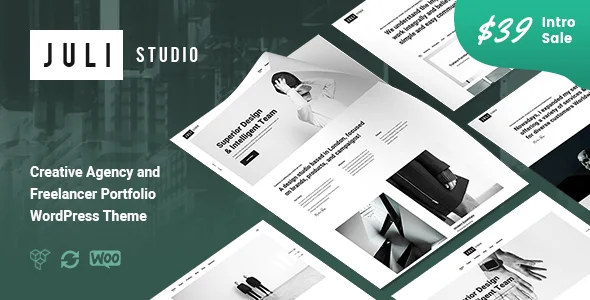 JuliStudio - Portfolio & Agency Theme — homepage layout