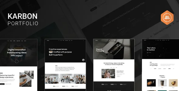 Karbon - Minimal Portfolio WordPress Theme — homepage layout