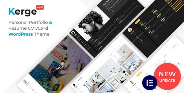 Kerge - Personal Portfolio Resume Theme — homepage layout