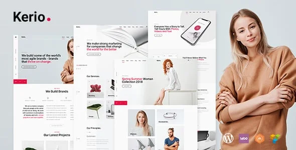Kerio - Creative MultiPurpose WordPress Theme — homepage layout