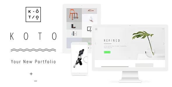 Koto - Artist Portfolio WordPress Theme — homepage layout