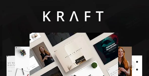 Kraft - Minimalist Agency & Portfolio WordPress Theme — homepage layout
