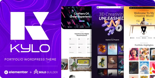 Kylo - Portfolio WordPress Theme — homepage layout