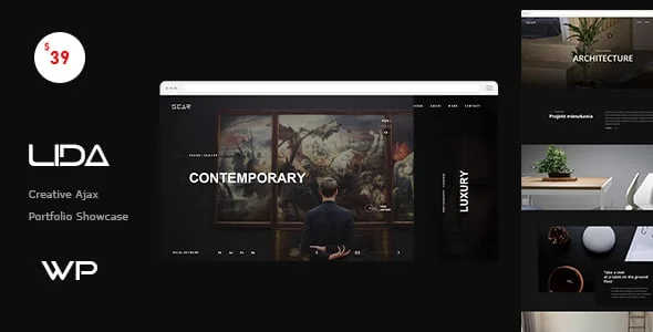 Lida - Ajax Portfolio WordPress Theme — homepage layout