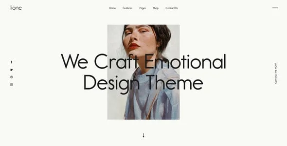 Lione - Creative Portfolio & Brutalist WordPress Theme — case study or portfolio page