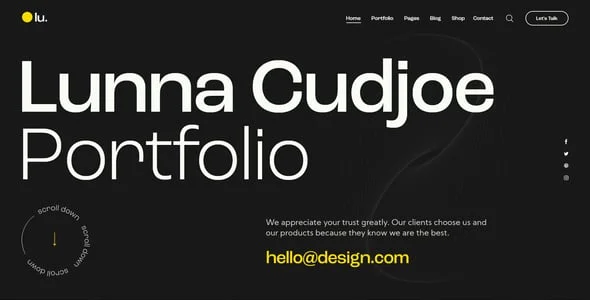 Lunna - Creative Portfolio WordPress Theme + Online Store — case study or portfolio page