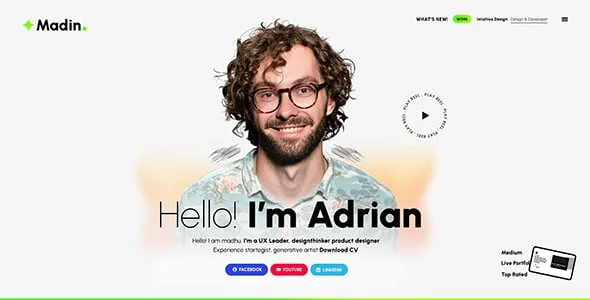 Madin - Personal Portfolio WordPress Theme — case study or portfolio page