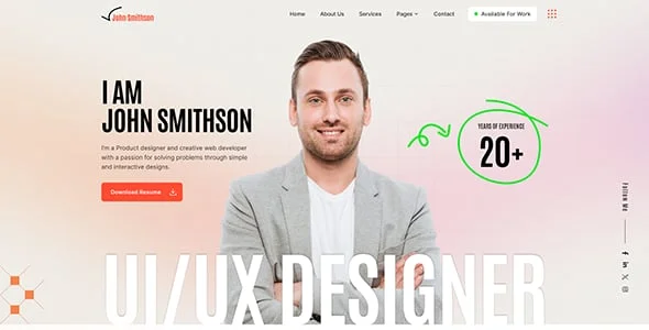 Madin - Personal Portfolio WordPress Theme — interior page design