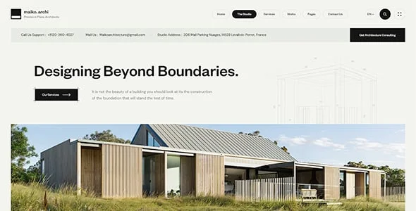 Maiko - Architecture and Interior Design WordPress Theme — service and pricing page