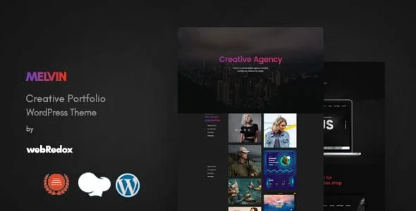 Melvin - Portfolio WordPress Theme — homepage layout