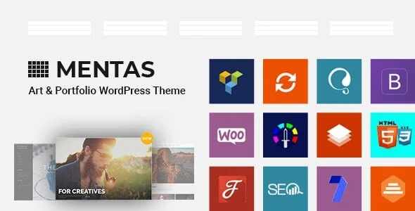 Mental — Art & Portfolio WordPress Theme — homepage layout