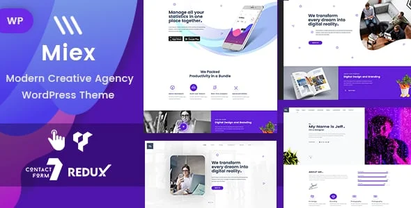 Miex - Creative Agency WordPress — homepage layout