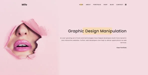 Mifo - Creative Minimal Portfolio WordPress Theme — case study or portfolio page