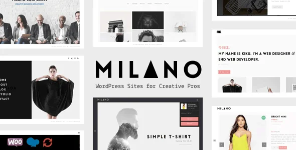 Milano | Creative Minimal Portfolio & Photography WordPress Theme — homepage layout