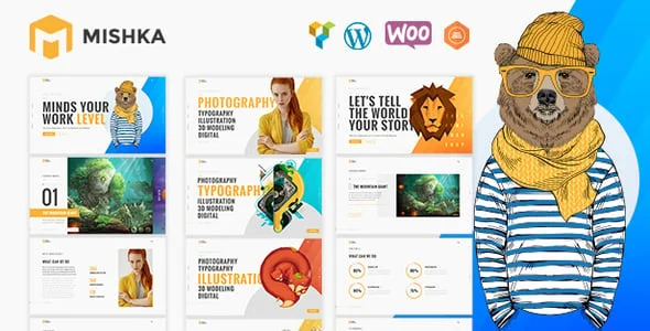 Mishka - Creative Portfolio WordPress Theme — homepage layout