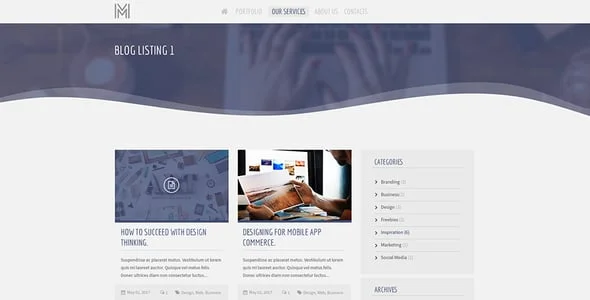 Mochito - One-Page Portfolio Ajax WordPress Theme — interior page design