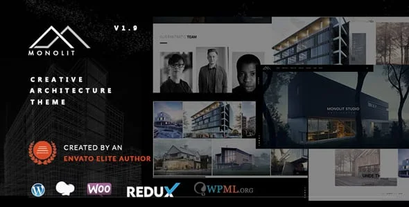 Monolit – Responsive Architecture WordPress Theme — homepage layout