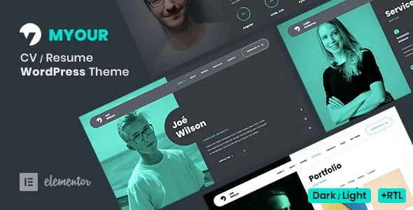 Myour - CV Resume WordPress Theme — homepage layout