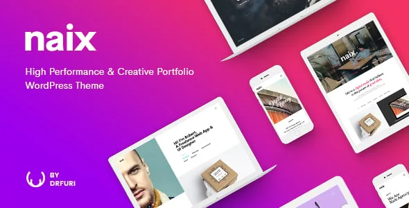 Naix - Creative & High Performance Portfolio WordPress Theme — homepage layout