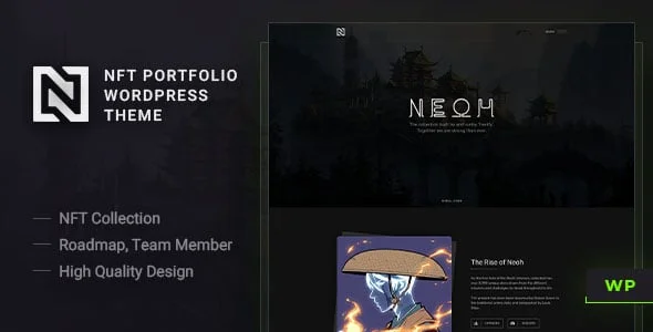 Neoh - NFT Portfolio WordPress Theme — homepage layout