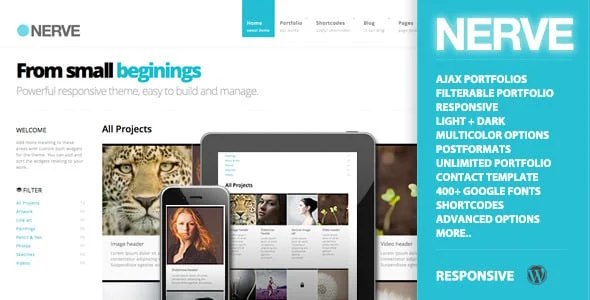 Nerve | Portfolio Theme for WordPress — homepage layout