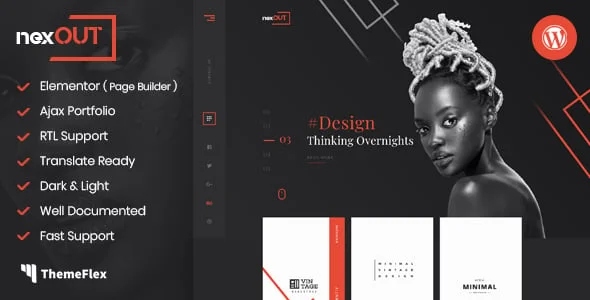 Nexout - Elementor Ajax Portfolio WordPress Theme — homepage layout