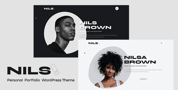 Nils - Personal Portfolio WordPress Theme — homepage layout