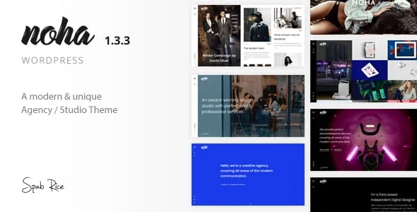 Noha - A modern Agency WordPress Theme for Creatives — homepage layout