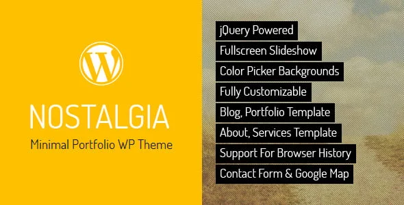 Nostalgia - Portfolio WordPress Theme — homepage layout