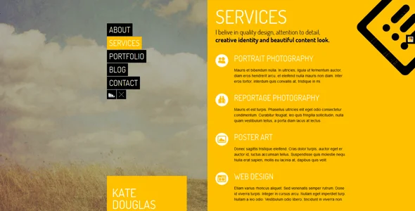 Nostalgia - Portfolio WordPress Theme — content section layout