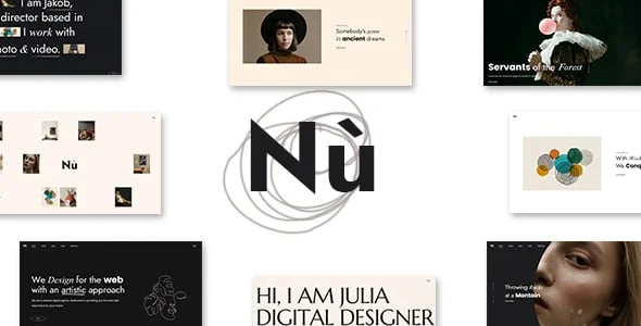 Nù - Creative Portfolio WordPress Theme — homepage layout