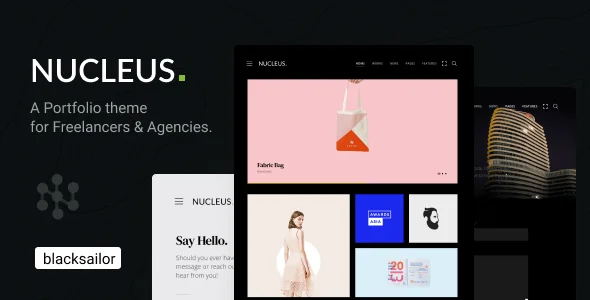 Nucleus: Portfolio WordPress Theme — homepage layout