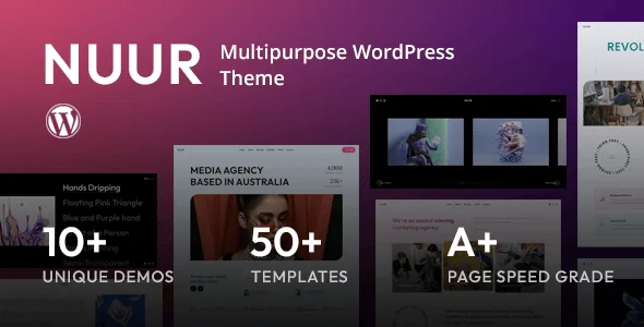 Nuur - Multipurpose WordPress Theme — homepage layout
