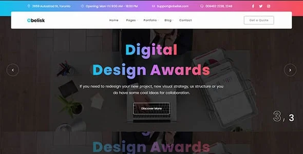 Obelisk - Agency Portfolio & Creative WordPress Theme — case study or portfolio page