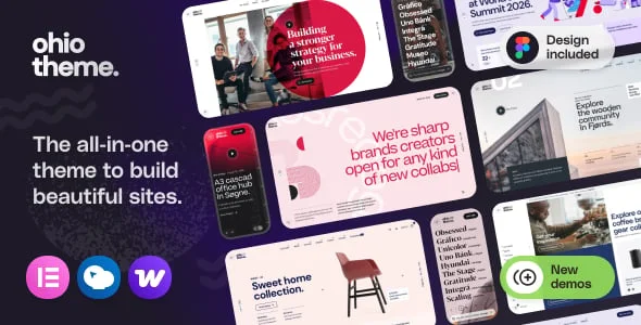 Ohio - Creative Elementor and WooCommerce WordPress Theme — homepage layout
